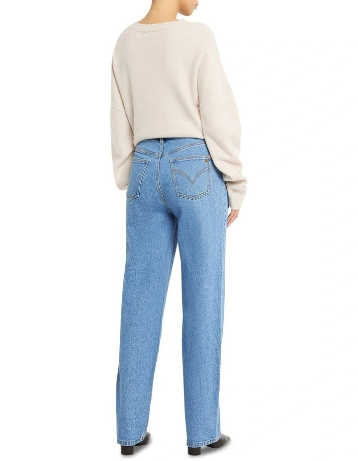 High Rise Straight Leg Jean in Blue