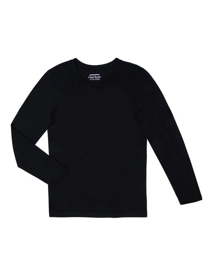 Heat Bods Long Sleeve Retention Thermal Top in Black