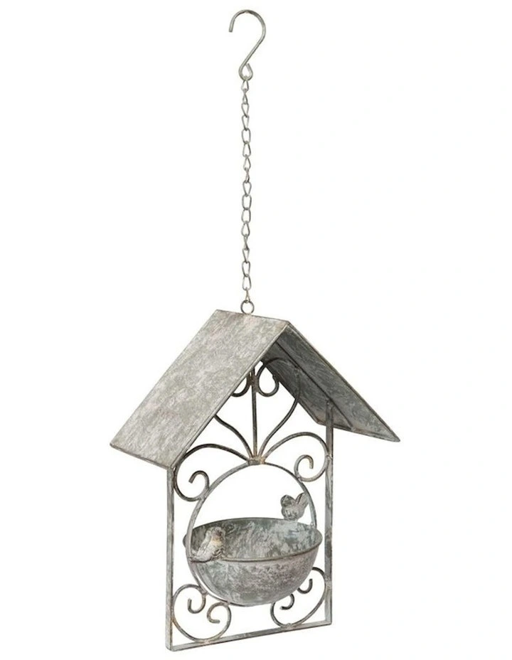 Bird House Hanging Feeder in Grey