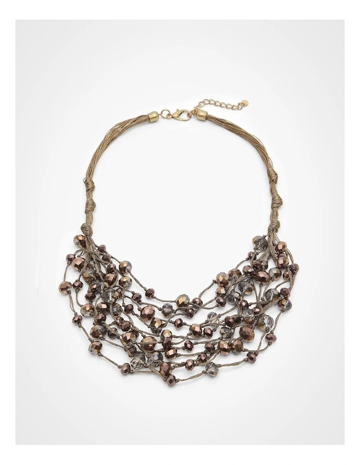 Short Crystal Necklace in Smoky Quartz