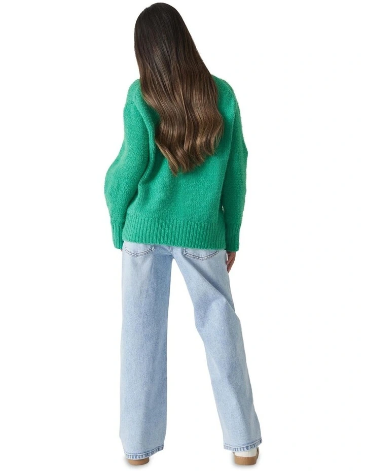 Kendra Boxy Knit Jumper in Green