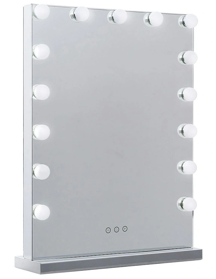 Hollywood Makeup Mirror With 15 LED Bulbs Lighted Frameless in Silver
