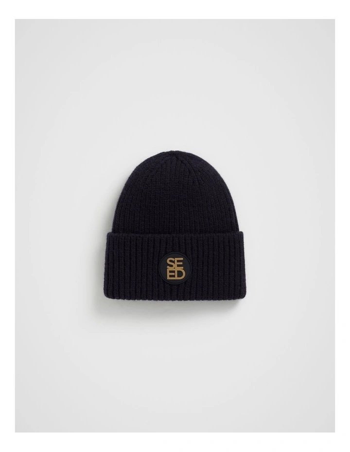 Rib Beanie in Midnight Blue