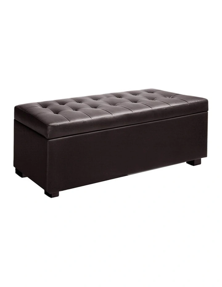 Storage Leather Ottoman Blanket Box 97cm in Brown