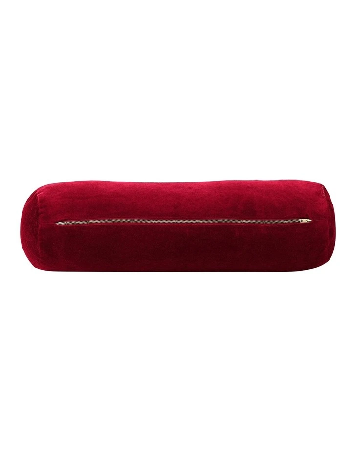 Luxury Velvet Bolster Cushion Auburn