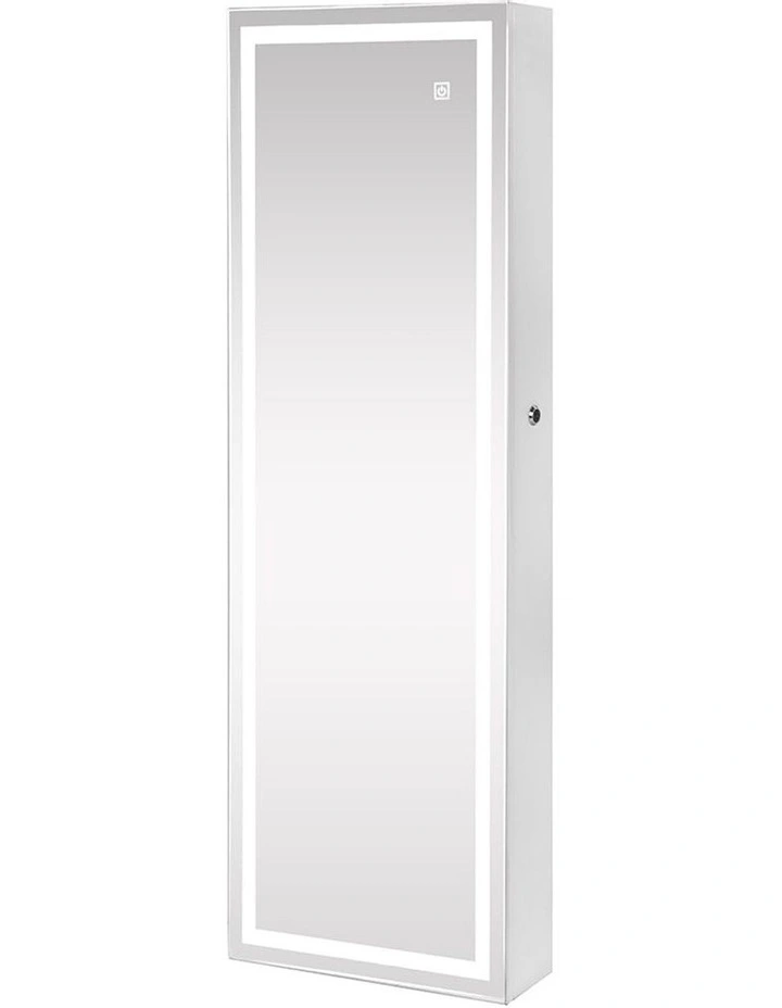 Makeup Mirror Jewellery Cabinet Touch LED Lights in White