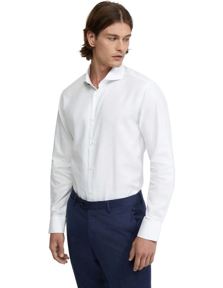 Kensington Regular Fit Dobby Shirt in White