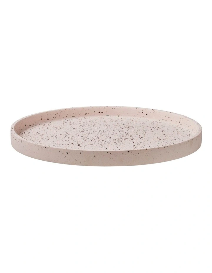 Gift Boxed Livvi Terrazzo Round Serving Tray 36cm in Blush