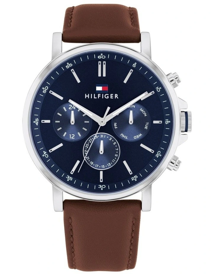 Tyson Leather Watch in Navy