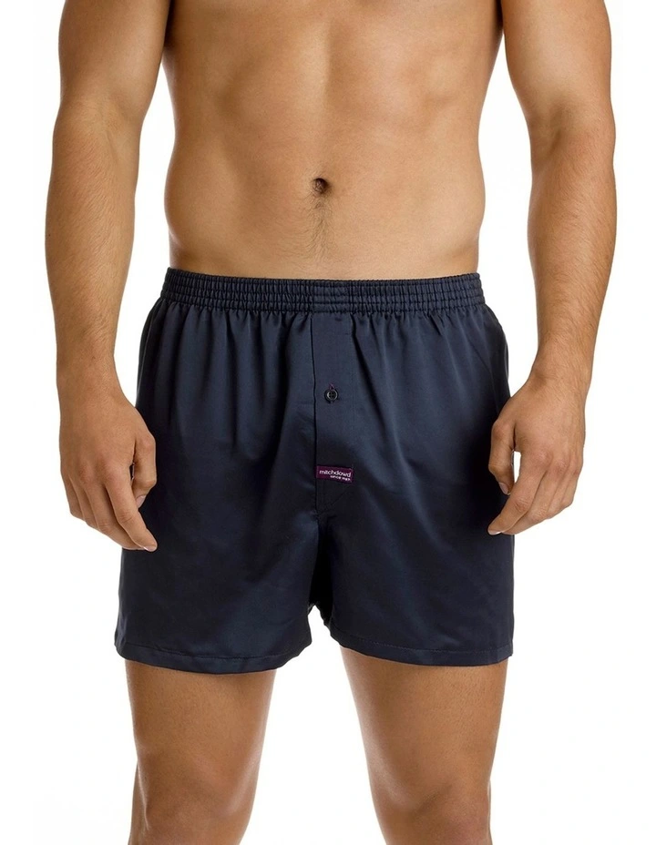 Satin Boxer Short in Navy