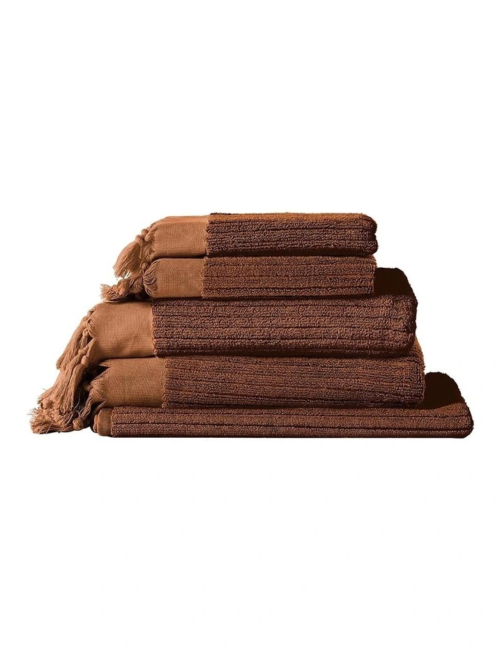 Paros Rib Bath Towel Set in Bronze