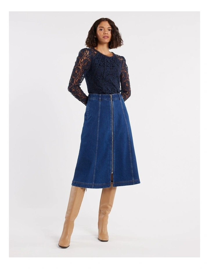 Georgie Denim Skirt in Blue