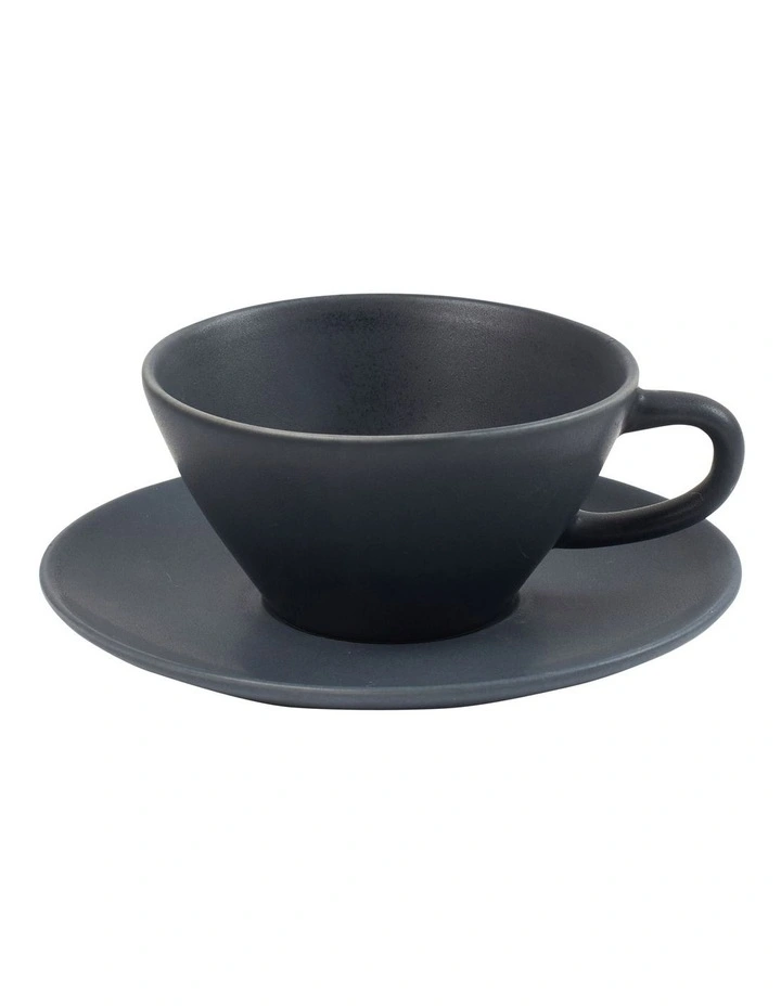 Frame Teacup and Saucer 220ml/15cm in Black