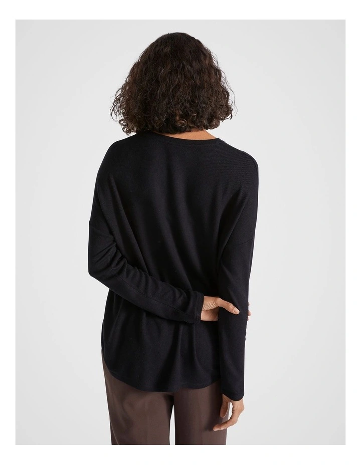 Waffle Supersoft Top in Black
