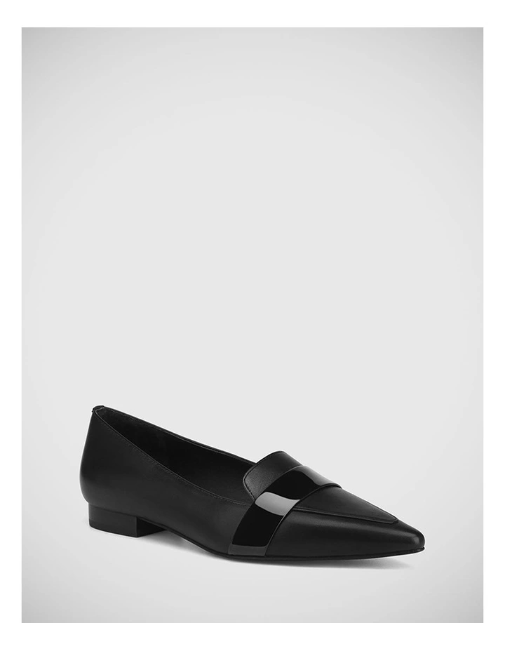 Merci Flat Loafer in Black Leather