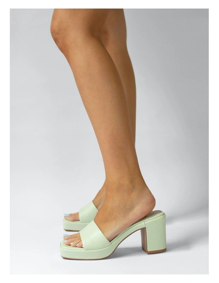 Stevie II Heeled Mules in Green