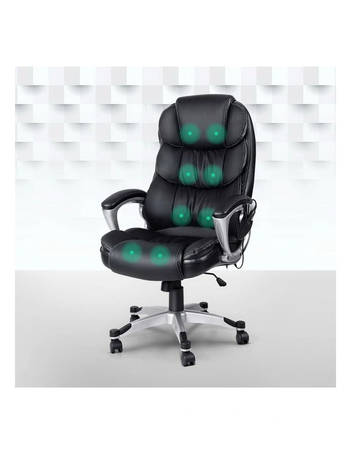 PU Leather Massage Office Chair in Black