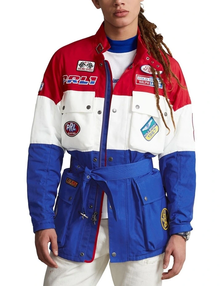Polo Sport Water-Repellent Biker Jacket in Blue