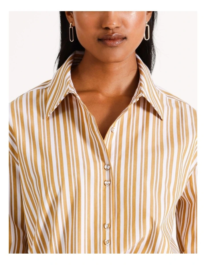 Organic Cotton Oversized Shirt in Mustard