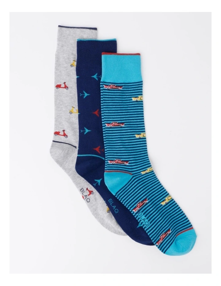 3 Pack From A to B Socks in Assorted
