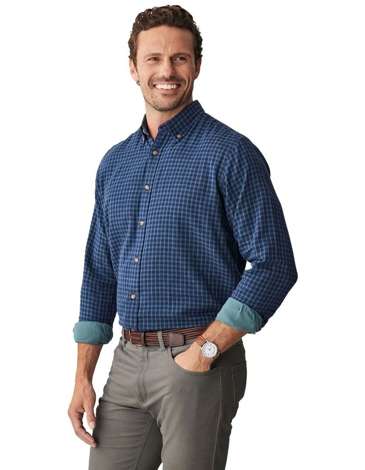 Small Double Face Check Shirt in Forest