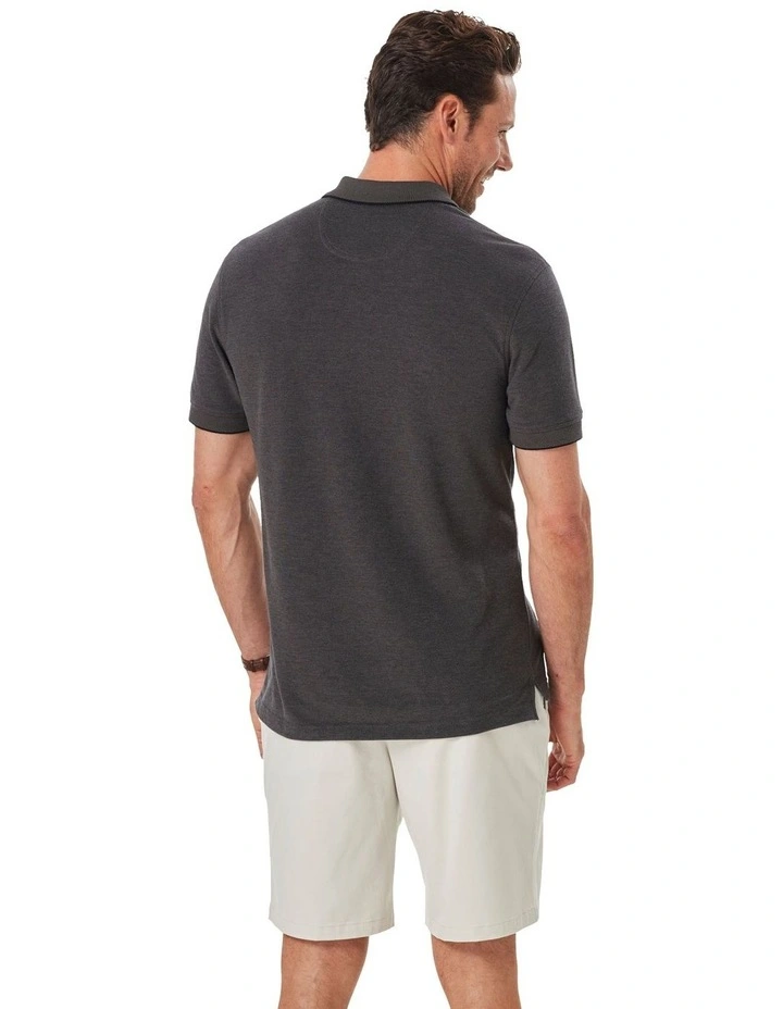Oxford Pocket Polo in Charcoal