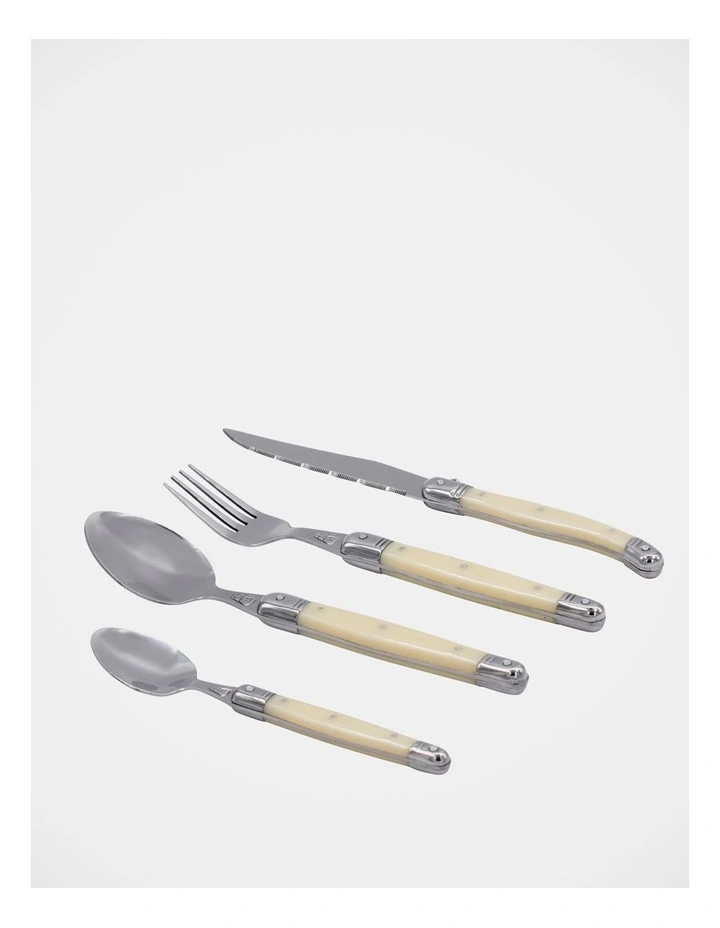 Laguiole Sophistique French 24 Piece Cutlery Set in Pearl