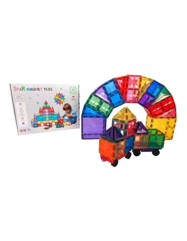 Magnetic Tiles 182 Piece in Multi