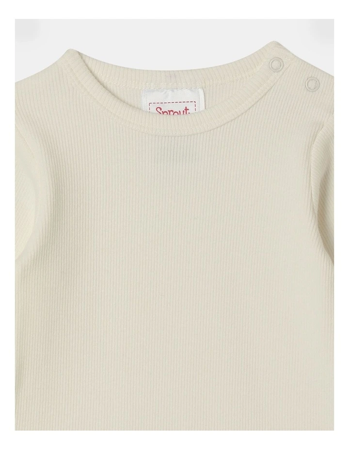 Essential Longsleeve Rib Bodysuit in Cream