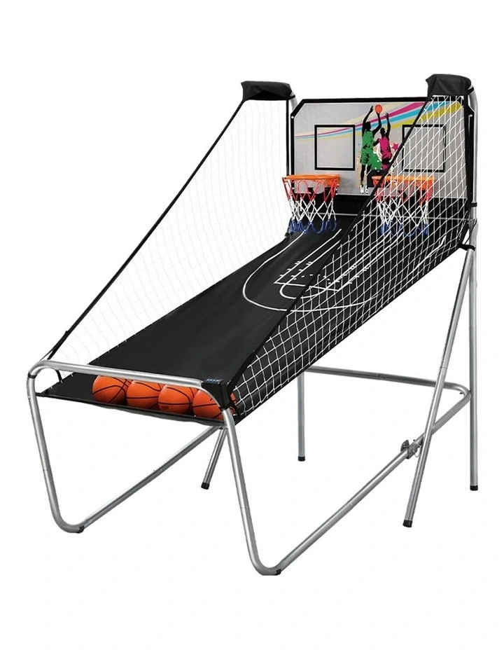 Double Basketball Shooting Machine in Silver
