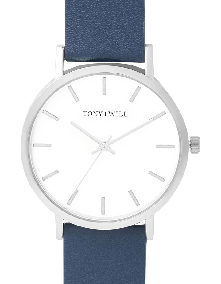 Classic Watch in Silver/White/Navy