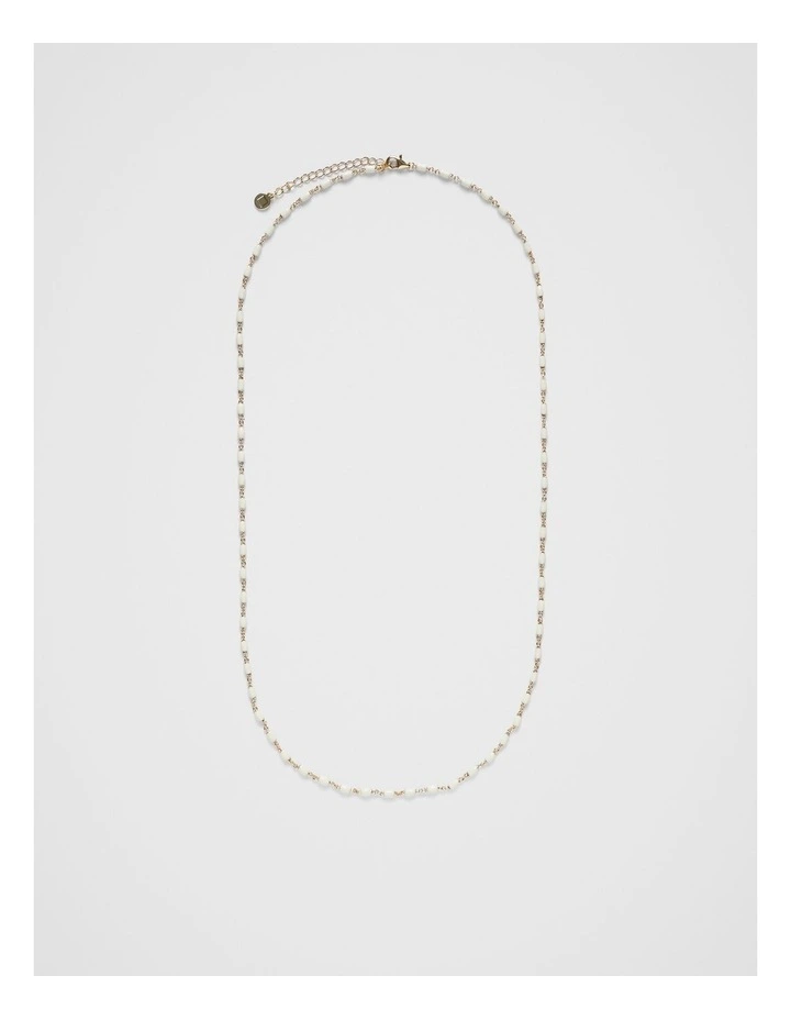 Bec Fine Link Necklace in Ecru