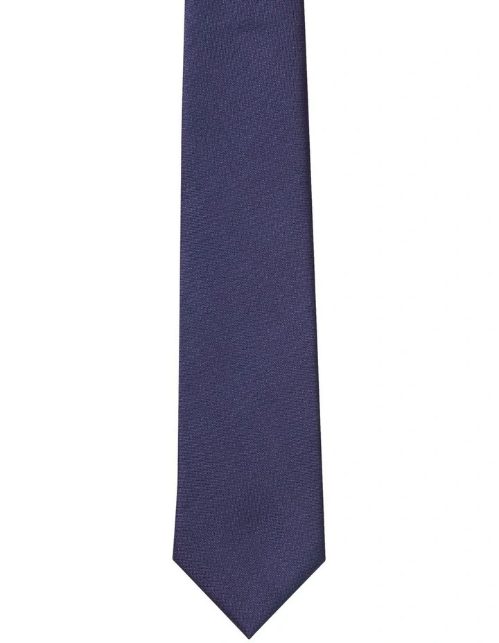 Dobby Plain Tie in Navy