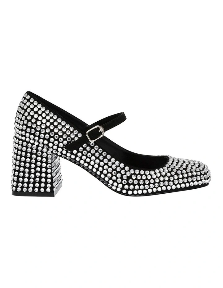 Pep Talk-R Mary-Jane Heels in Rhinestone