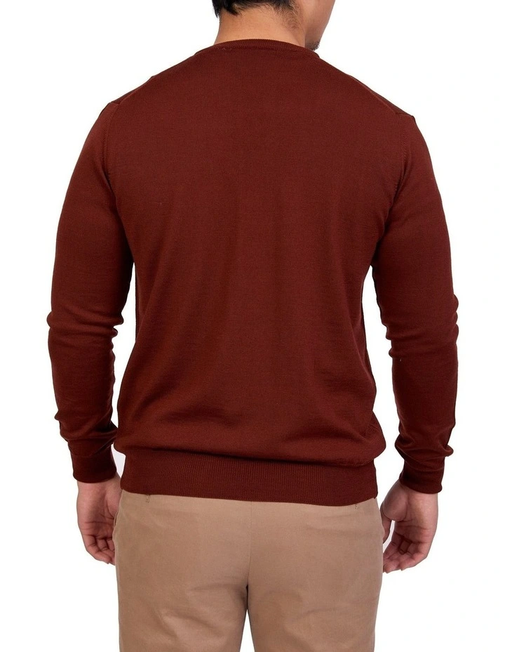 Merino Crew Neck In Maroon