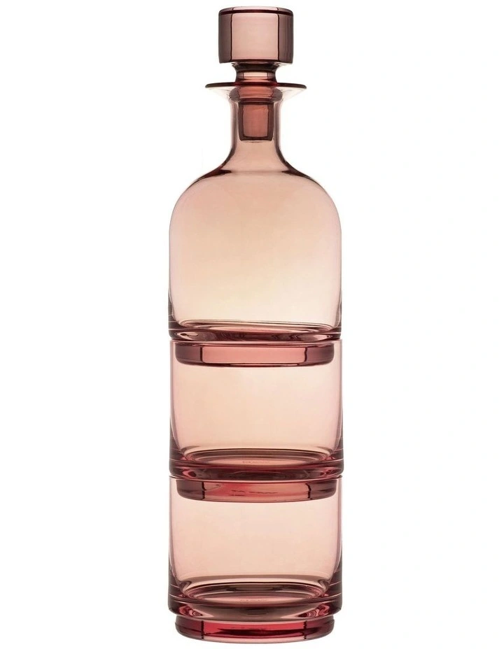 Glamour Stacked Decanter Set 3 Pieces in Pink