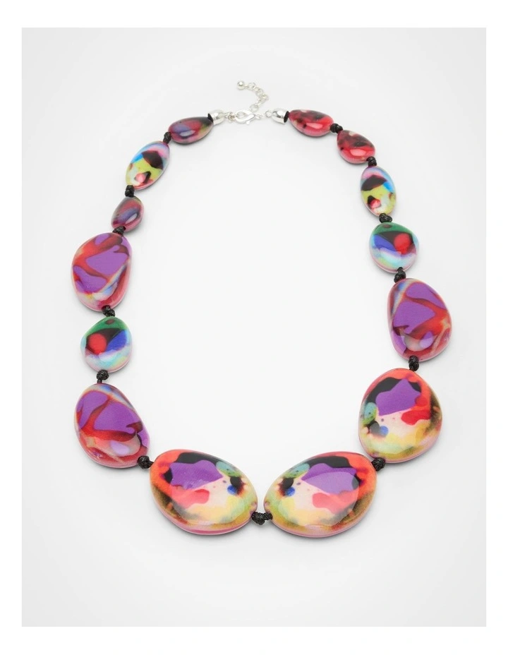 Rainbow Resin Necklace in Multi