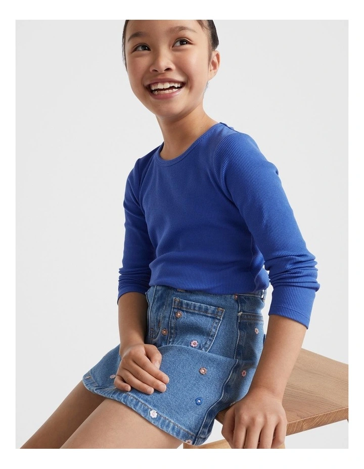 Core Rib Tee in Cobalt Blue