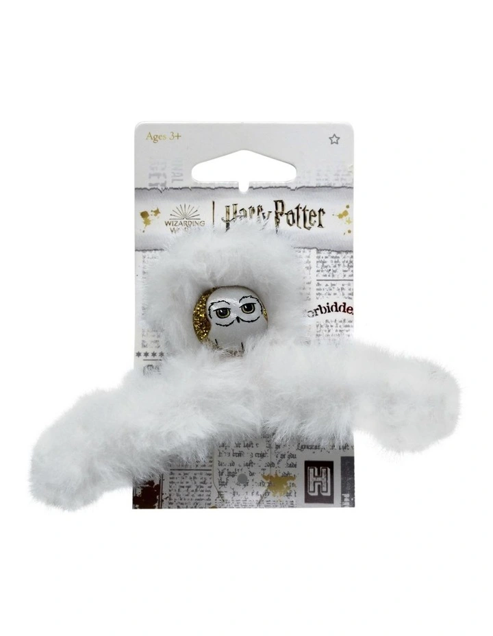 Fluffy Hedwig Claw Clip in White