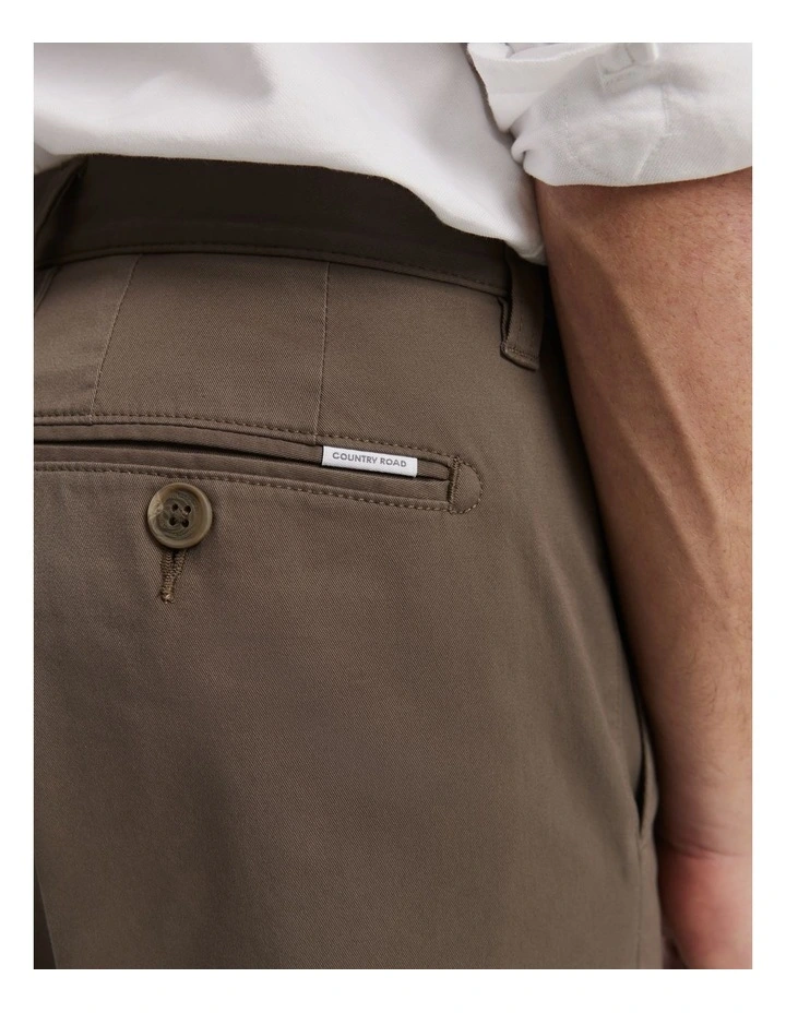 Verified Australian Cotton Tapered Fit Stretch Chino in Cappuccino