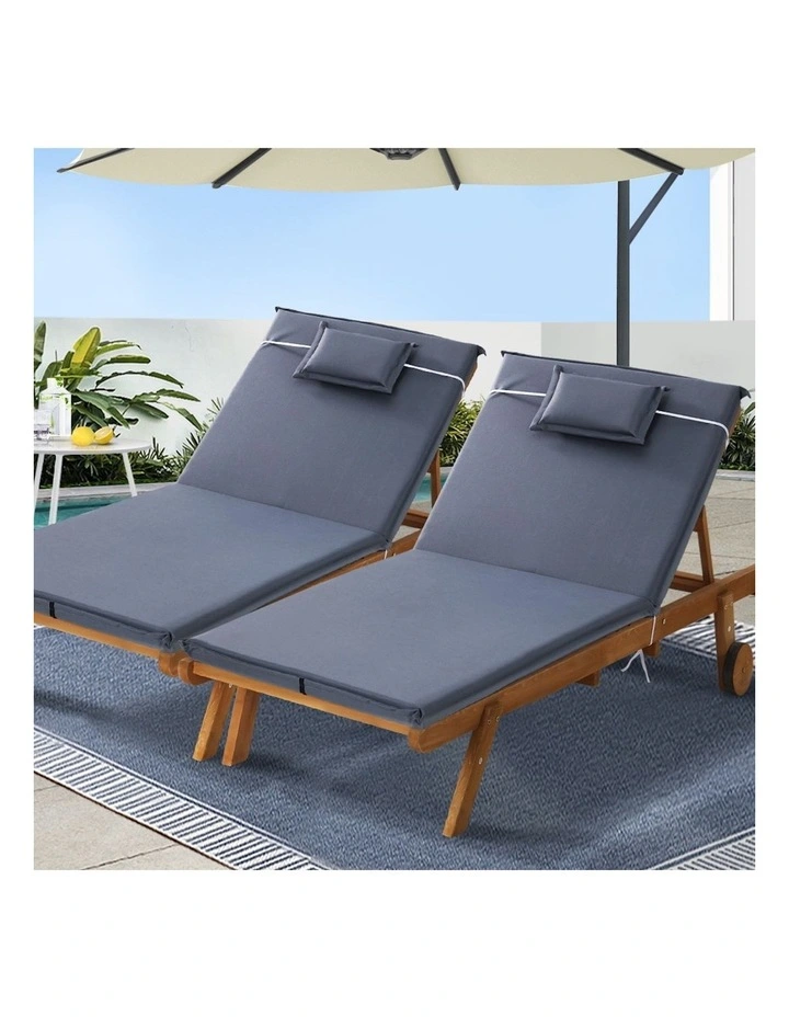 Sun Lounger x2 in Grey