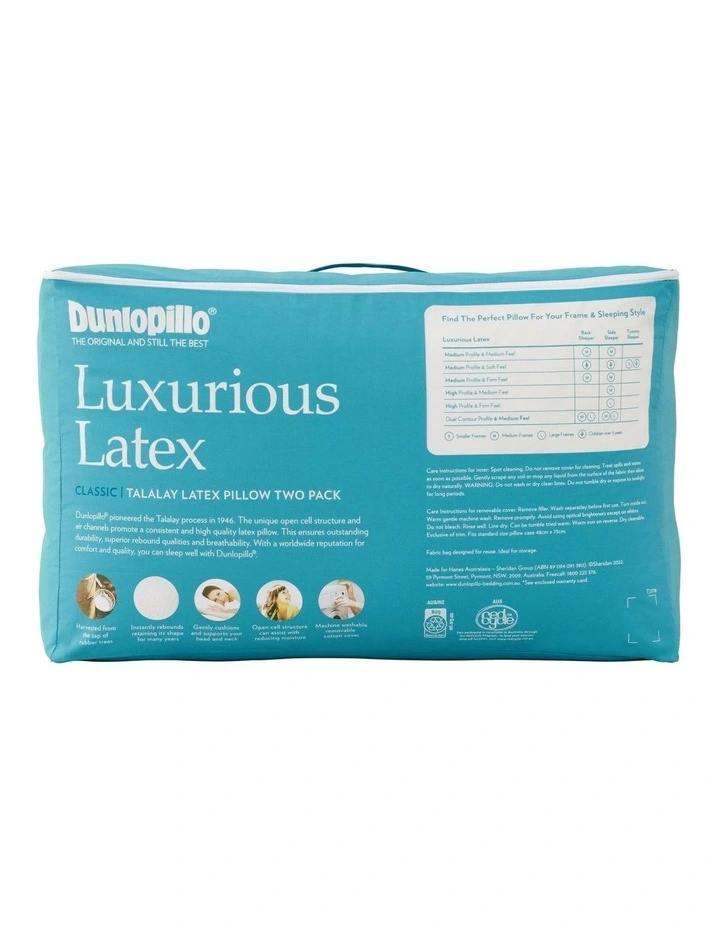 Luxurious Latex Classic, Medium Profile & Feel 2 Pack in White