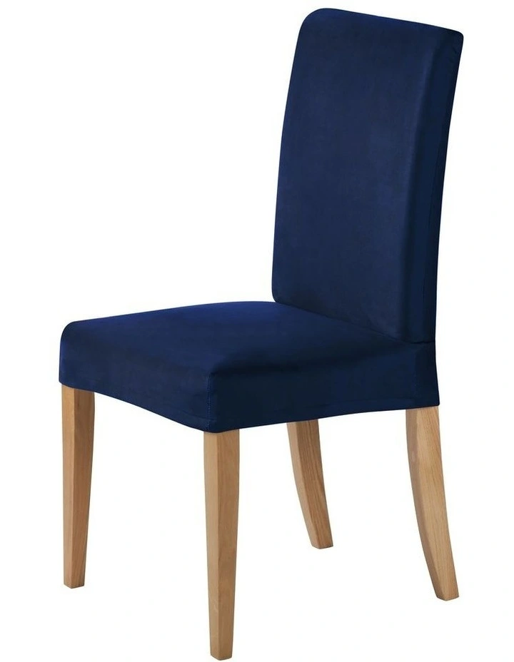 Premium Faux Suede Dining Chair Cover in Royal Navy