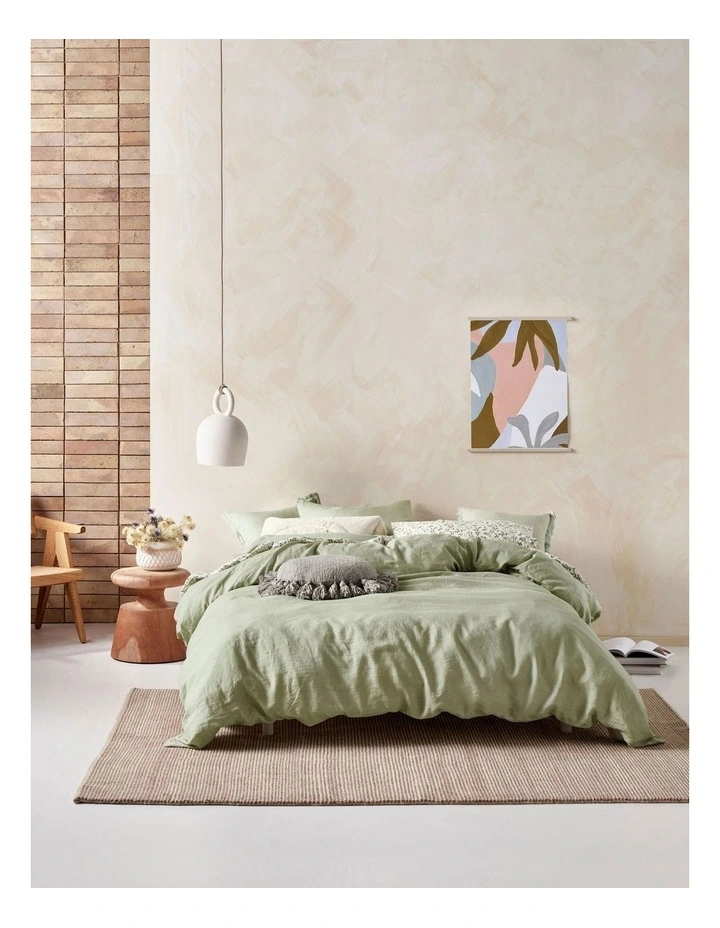Nimes Quilt Cover Set In Wasabi