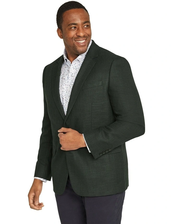 Evans Textured Stretch Blazer in Forest