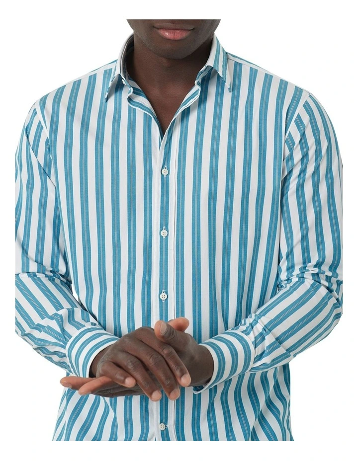 Sterling Stripe Shirt in Aqua