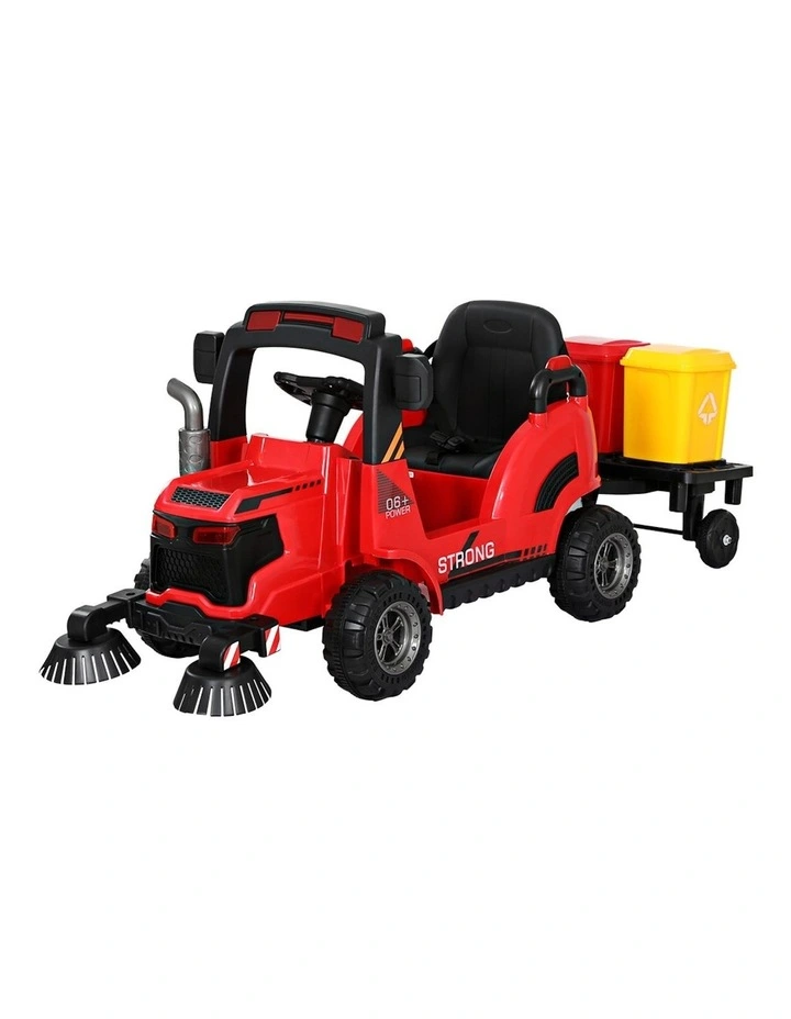 Electric Ride On Street Sweeper Car in Red