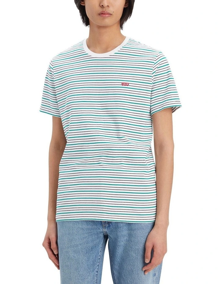 Original House Mark T-shirt in Harrison Stripe Bright White