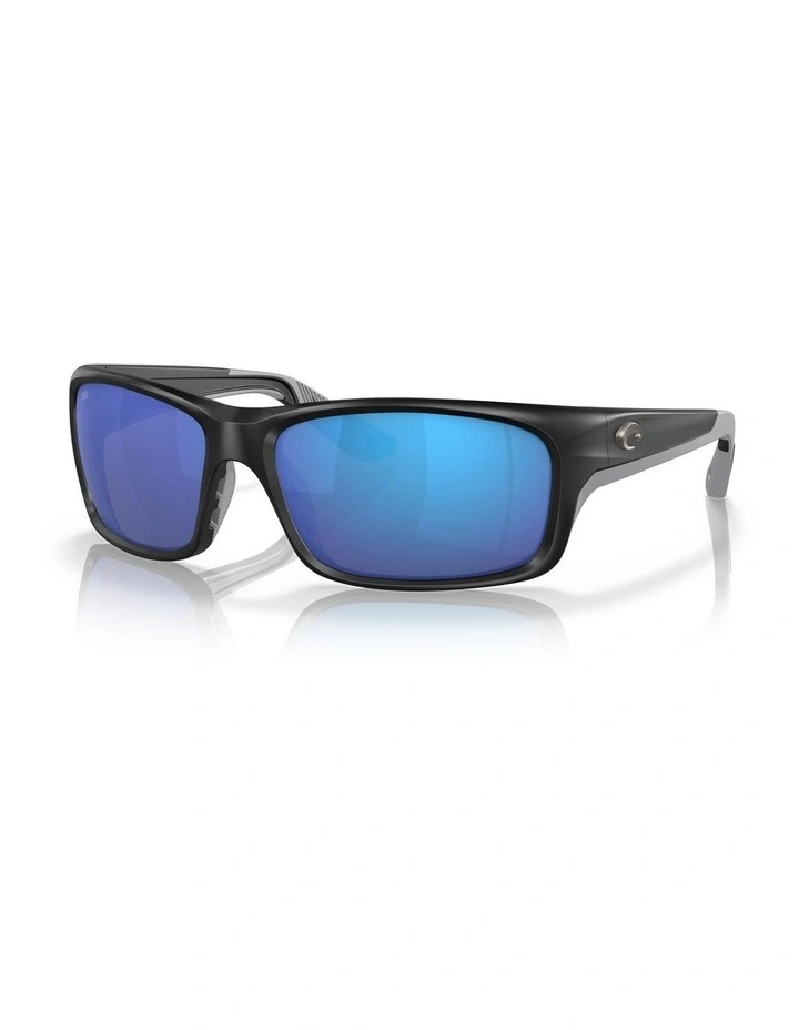 Jose Pro Blue Polarised Sunglasses in Matte Black