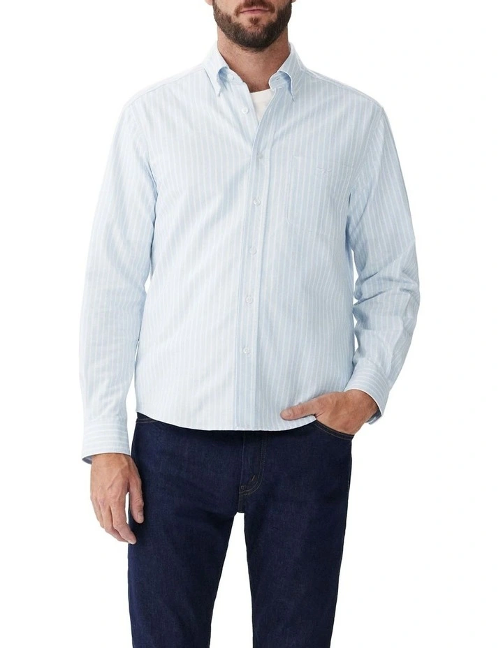 Classic Stripe Long Sleeve Shirt in Blue